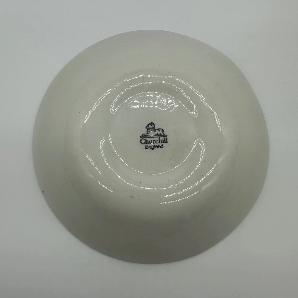 Churchill England Blue Willow Cereal Soup Bowls Set of 2 Blue White 7.5 Inch